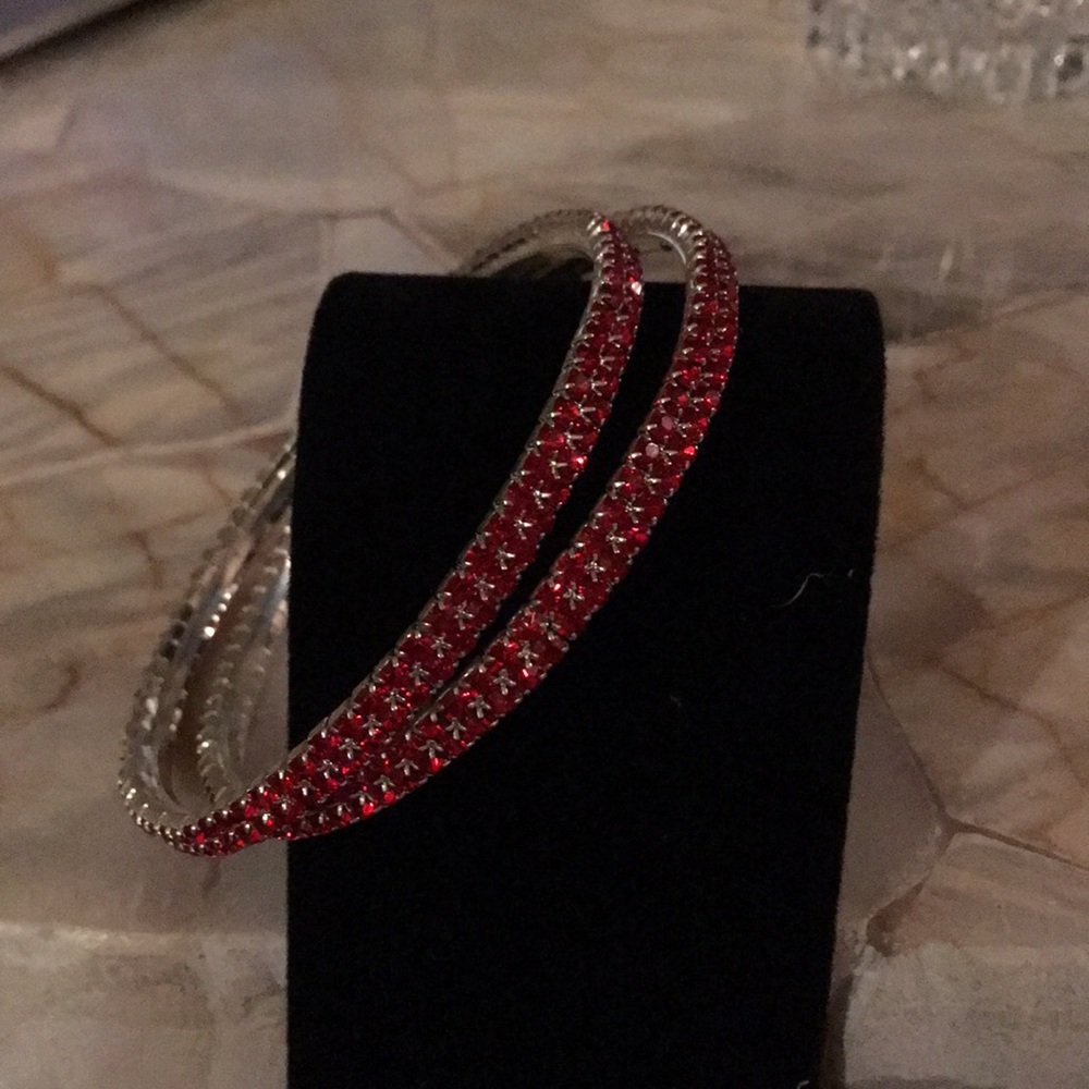 Red Crystal Bangles - Picture 3 of 4